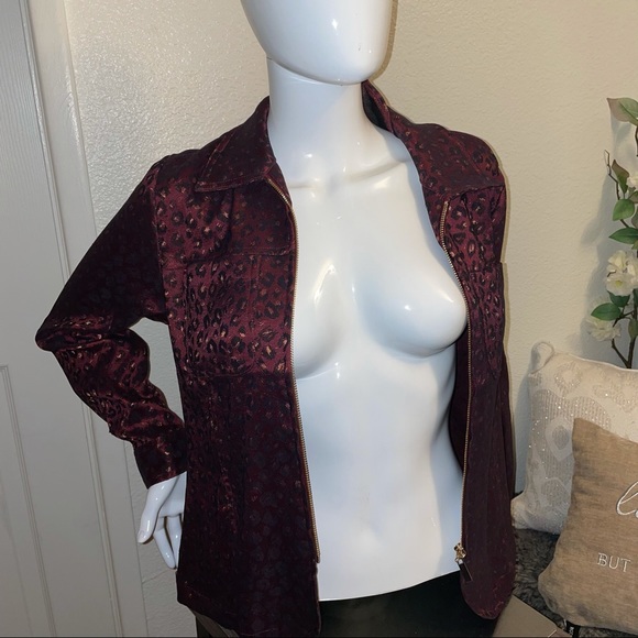 Maroon Animal Print Jacket - Picture 2 of 9